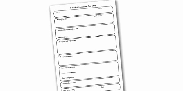 Student Education Plan Template Lovely Individual Education Plan Template Education Plan Individual