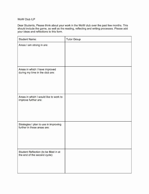 Student Education Plan Template New 18 Of Student Learning Plan Template