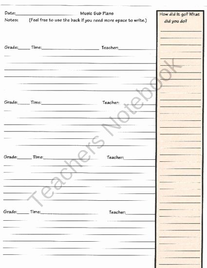 Sub Lesson Plan Template Best Of Sub Lesson Plan Template Teacher Things