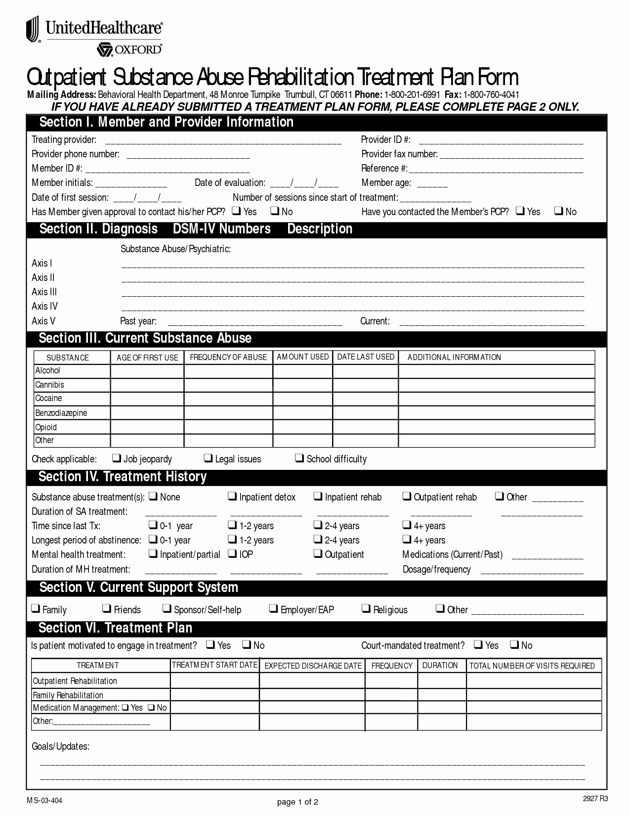 substance abuse treatment plan template
