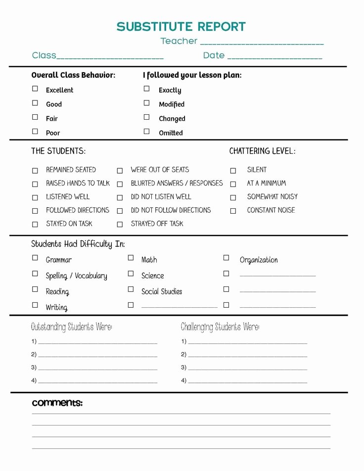 Substitute Lesson Plan Template Beautiful 25 Best Ideas About Substitute Teacher forms On Pinterest