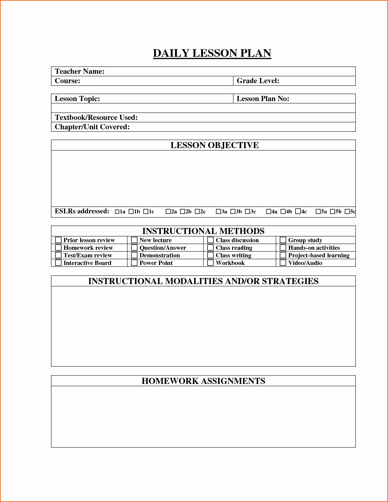 Sunday School Lesson Plan Template Best Of 6 Daily Lesson Plan Template Bookletemplate