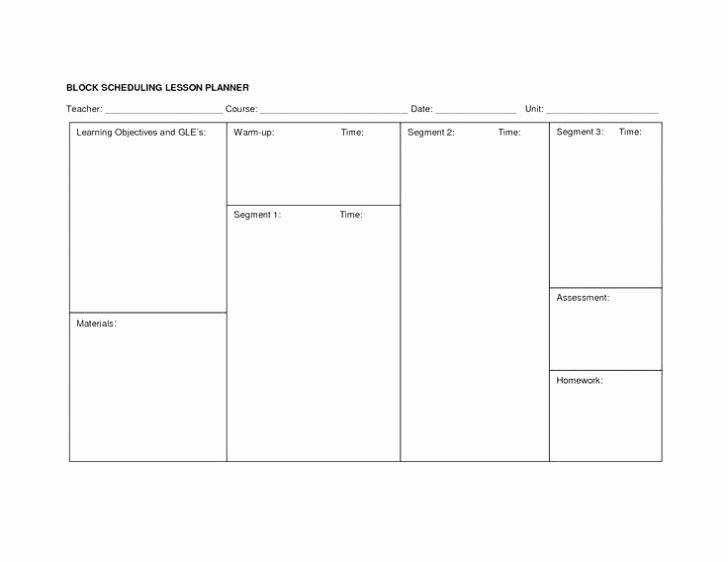 Sunday School Lesson Plan Template Luxury Weekly Lesson Plan Template Block Schedule