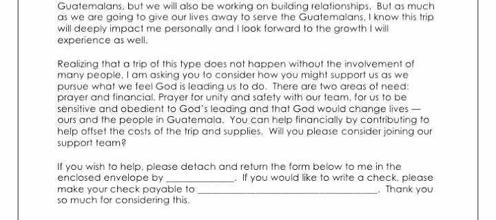 Support Letters for Mission Trips Awesome Ministry Support Letter Template