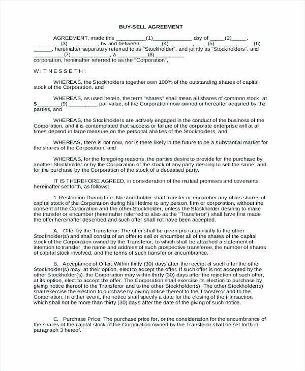 Sweat Equity Agreement Pdf Elegant Business Buyout Agreement