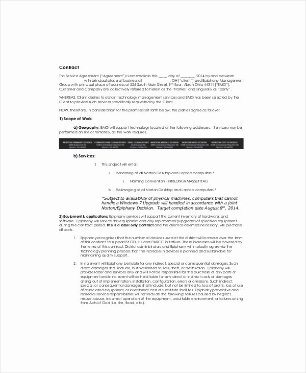Sweat Equity Agreement Pdf Unique It Contract Template 5 Free Word Pdf Documents