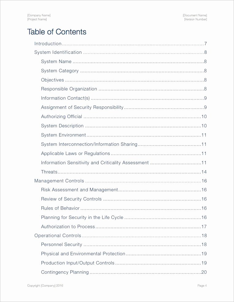 System Security Plan Template Unique Security Plan Apple Iwork