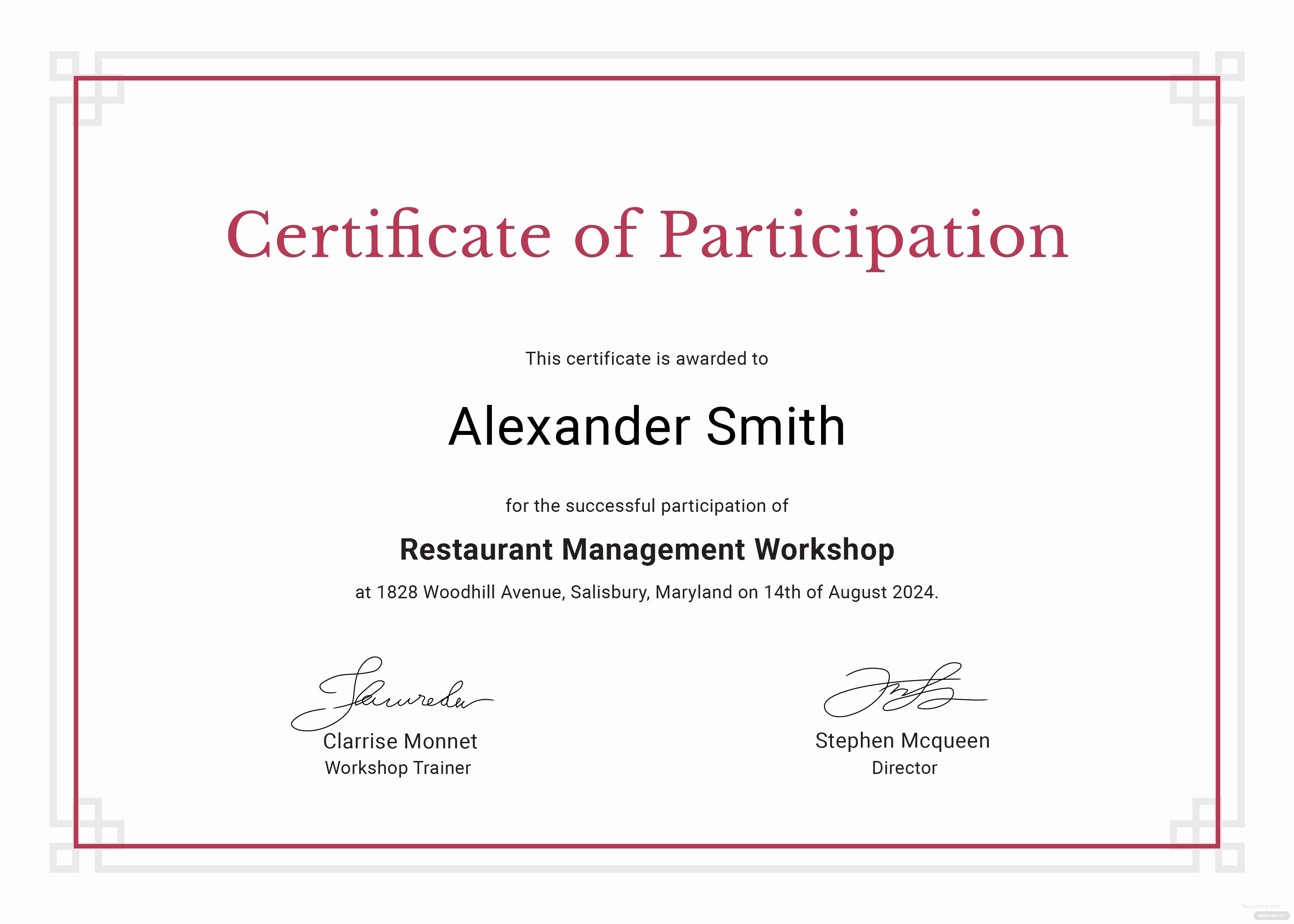 Talent Show Participation Certificate Elegant Sample Participation Certificate Template In Adobe