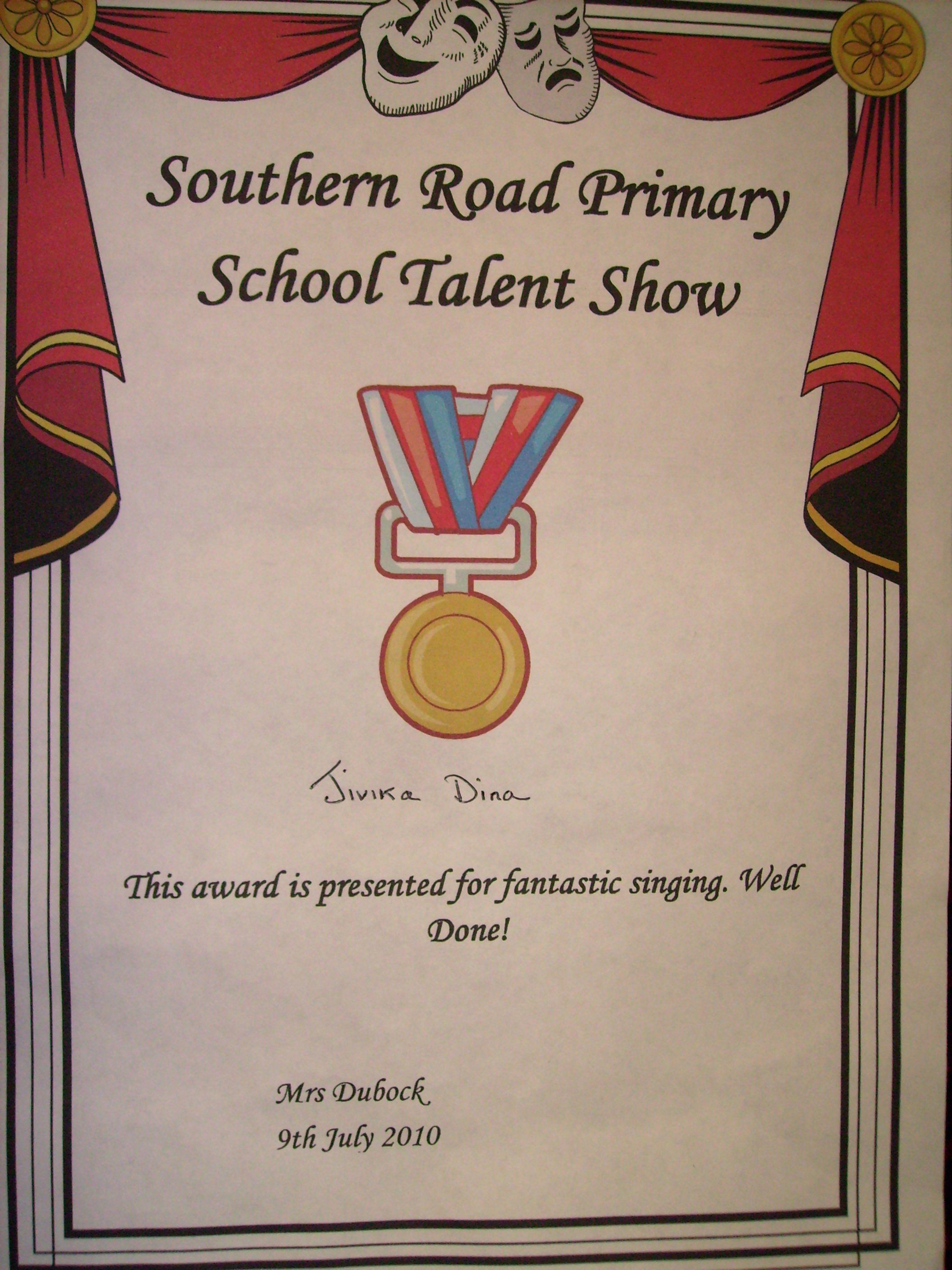 Talent Show Participation Certificate Fresh Certificate Talent Show Certificate
