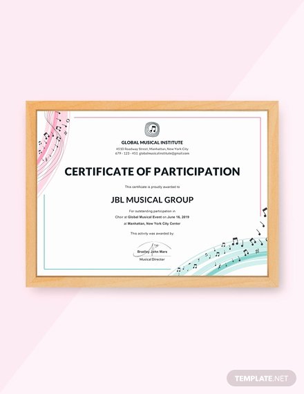 Talent Show Participation Certificate New Free Program Participation Certificate Template Download
