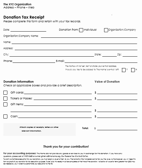 Tax Deductible Donation Receipt Template Beautiful Donation Receipt Template 12 Free Samples In Word and Excel