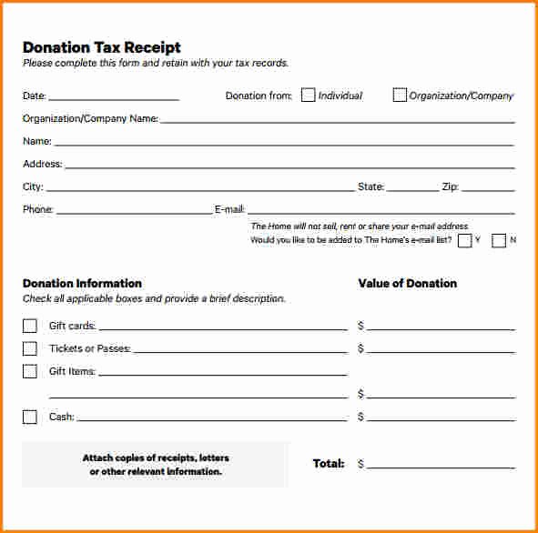 7 donation tax receipt template