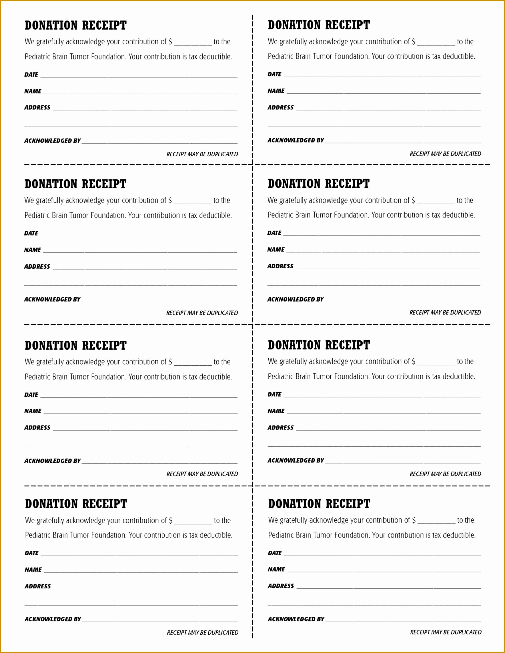 Tax Deductible Donation Receipt Template New 6 Tax Deductible Receipt Template