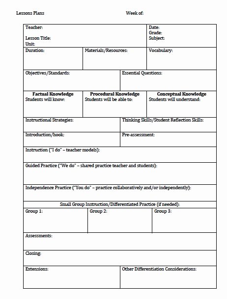 Teacher Lesson Plan Template New Unit Plan and Lesson Plan Templates for Backwards Planning