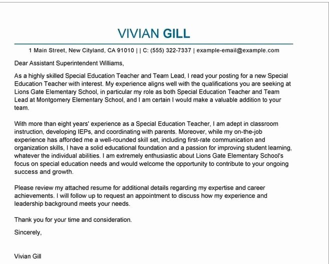 Teaching Cover Letter format Fresh 5 Awesome Sample Cover Letters for Teachers