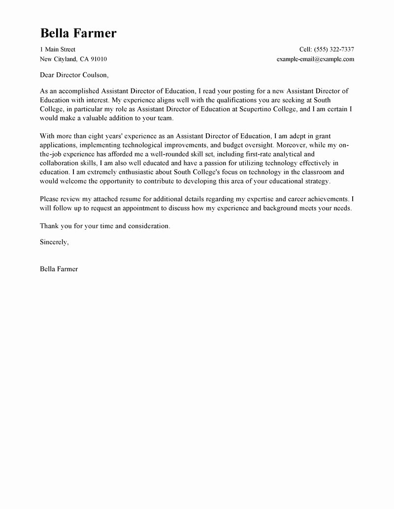 Teaching Cover Letter format Unique Leading Education Cover Letter Examples &amp; Resources