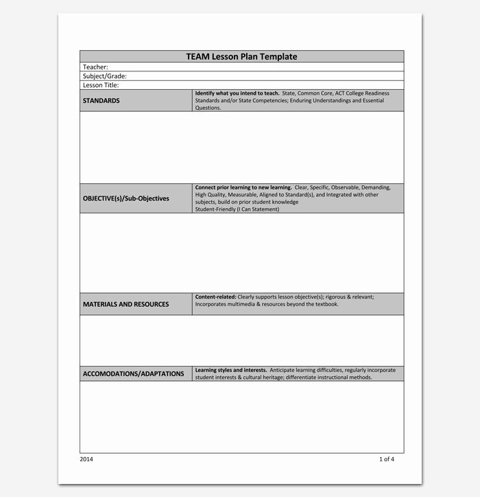 Team Lesson Plan Template Lovely Lesson Plan Outline Template 23 Examples formats and