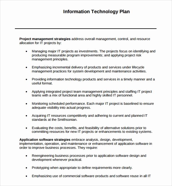 Technology Business Plan Template Unique 10 Technology Plan Templates