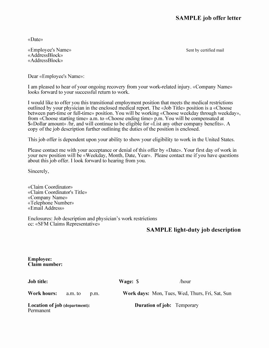Temp to Perm Offer Letter Awesome 44 Fantastic Fer Letter Templates [employment Counter