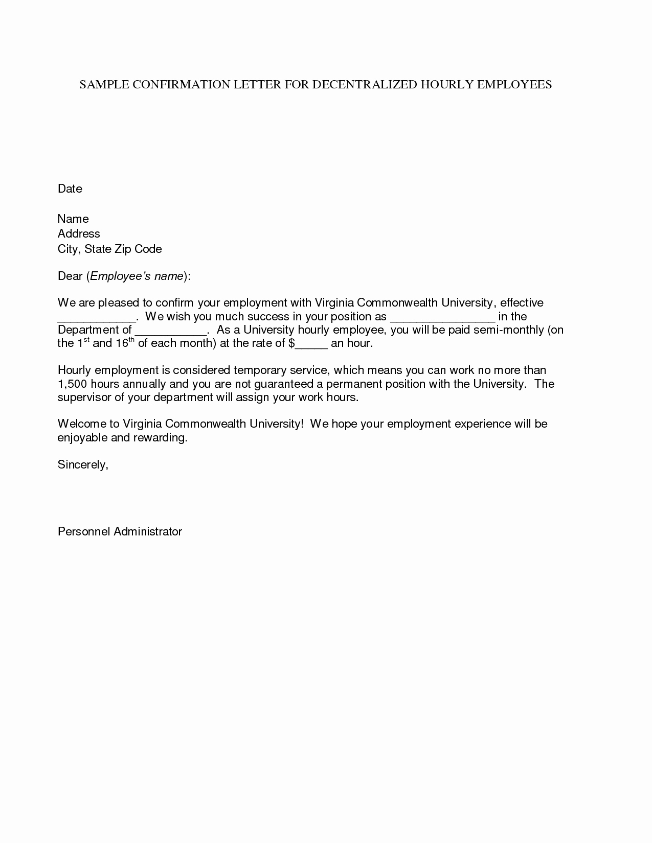 Temp to Perm Offer Letter Best Of 10 Best Of Confirmation Letter Sample Catholic