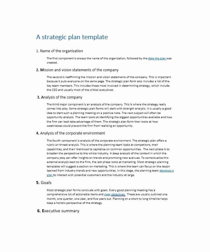 Template for Strategic Plan Luxury 32 Great Strategic Plan Templates to Grow Your Business