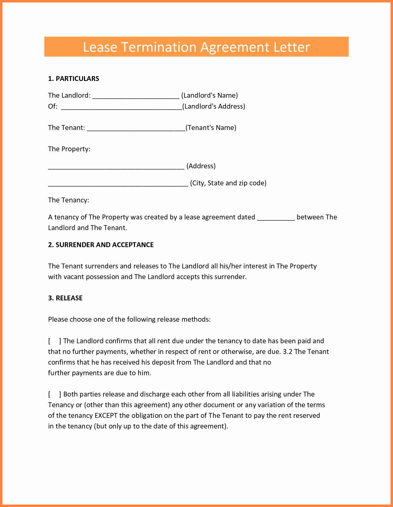 Tenant Buyout Agreement Example Unique 7 Early Termination Of Lease Agreement by Landlord