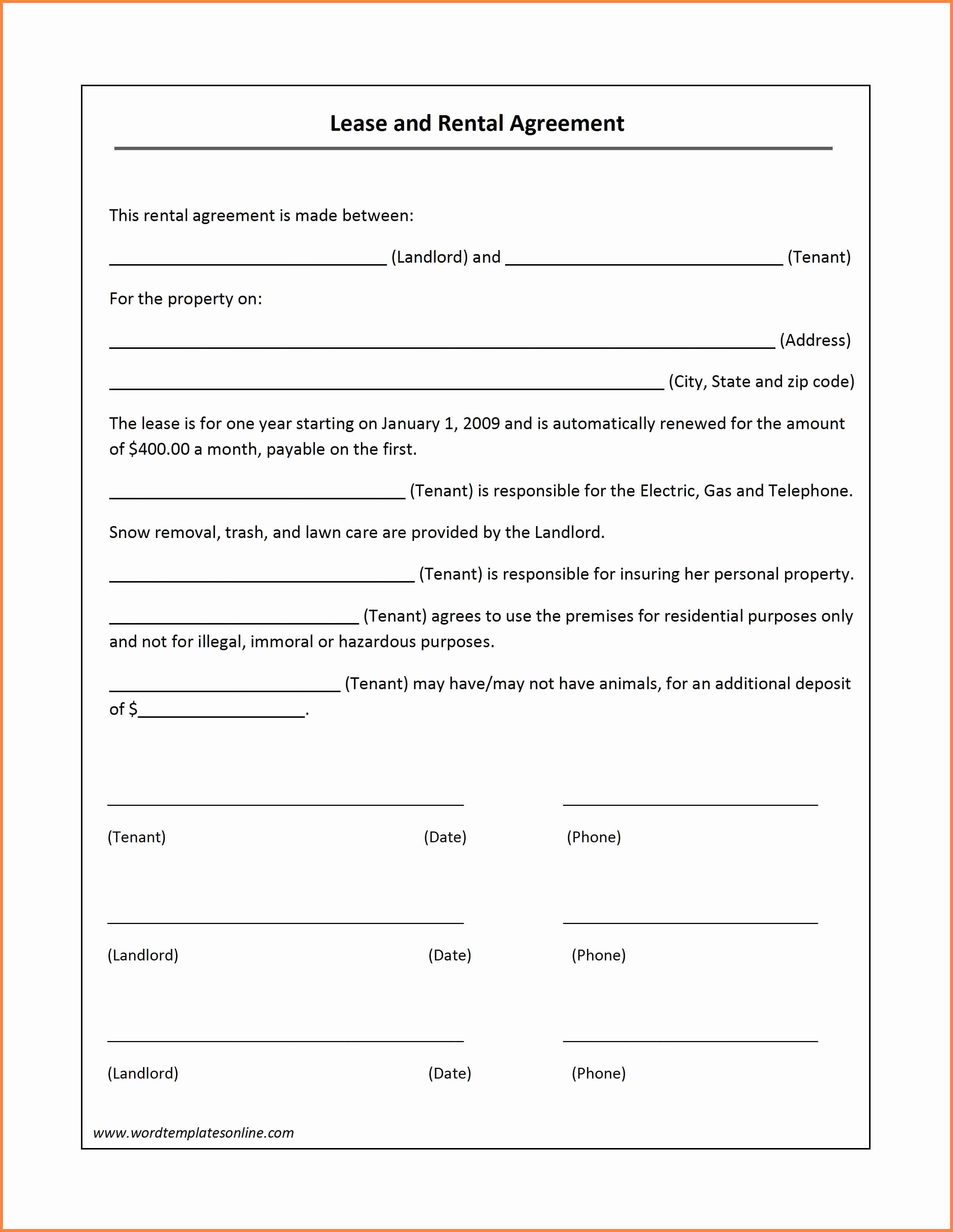 Tenant Buyout Agreement Lovely 5 Template Of A Lease Agreement for A Tenant