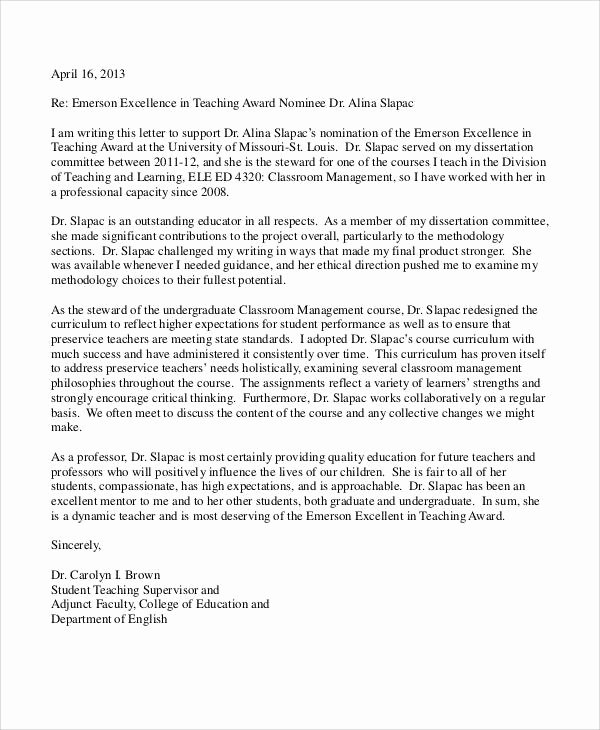 Tenure Recommendation Letter From Student Awesome 11 Professor Re Mendation Letter Samples