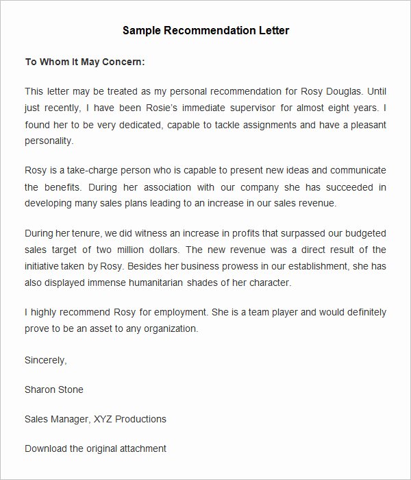 Tenure Recommendation Letter From Student Elegant 18 Employee Re Mendation Letters Pdf Doc