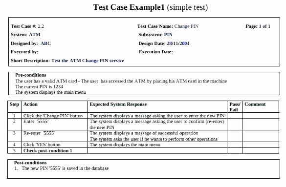 Test Plan Template Excel Awesome 5 Test Plan 7 Procedure Template Acceptance format
