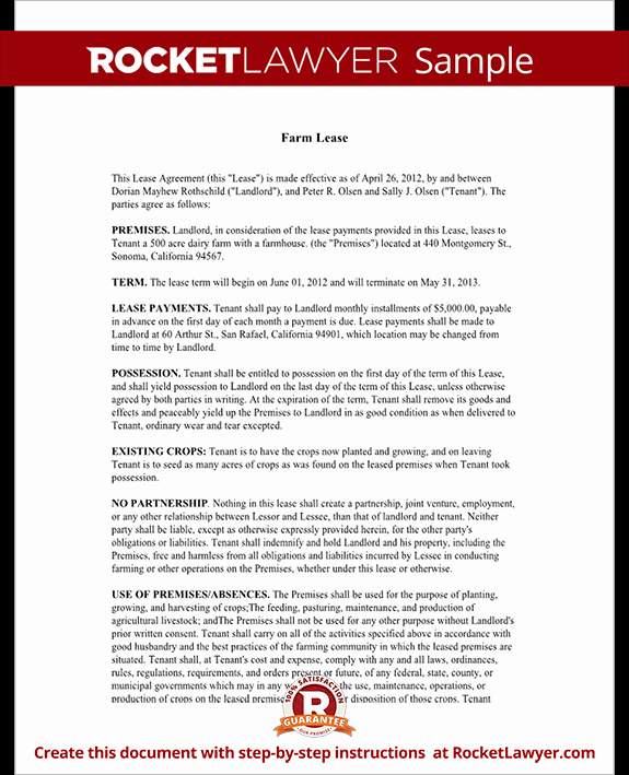 Texas Grazing Lease Agreement Template Unique Farm Lease Agreement Template Land Lease