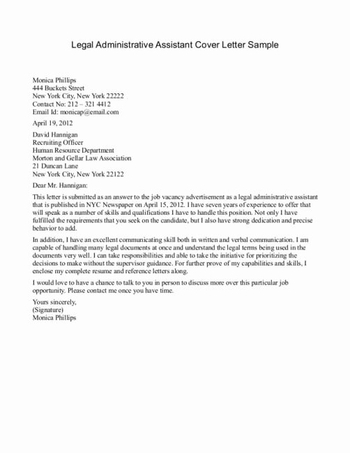 Texas Tech Letter Of Recommendation Elegant Legal assistant Cover Letter Sample