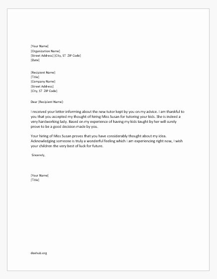 Thank You for Recommendation Letter Best Of Thank You Letters for Accepting Re Mendation