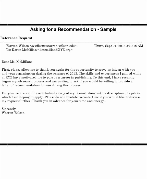 Thank You Letter Of Recommendation Lovely 8 Sample Reference Thank You Letters