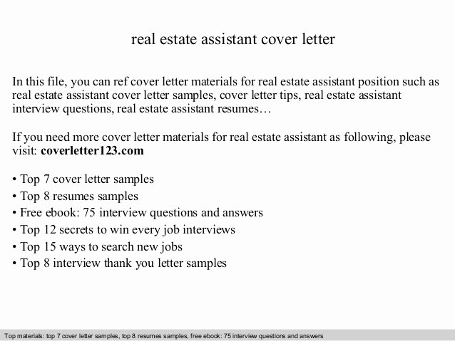 Therapist Marketing Letter Template Inspirational Real Estate assistant Cover Letter