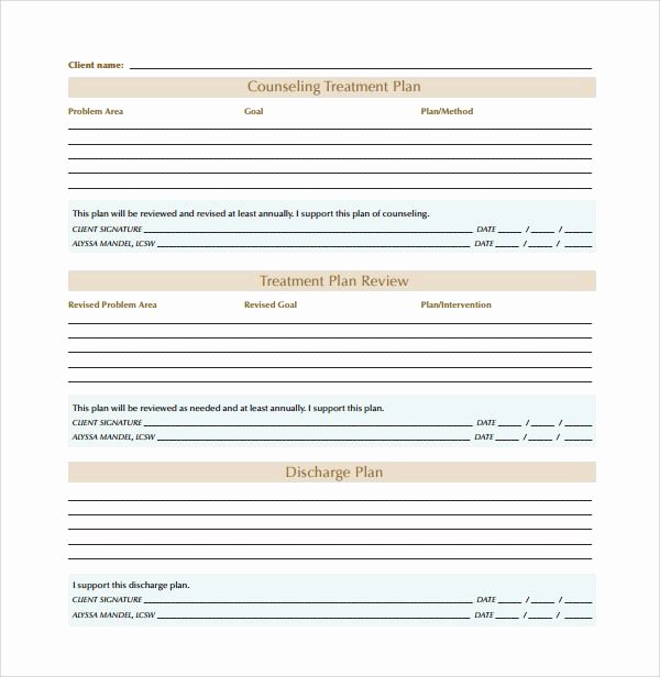 Therapy Treatment Plan Template Fresh Image Result for Counseling Treatment Plan Template Pdf