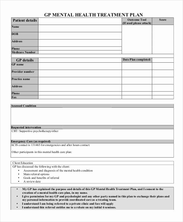 Therapy Treatment Plan Template Unique 23 Treatment Plan Examples Word Google Docs Apple