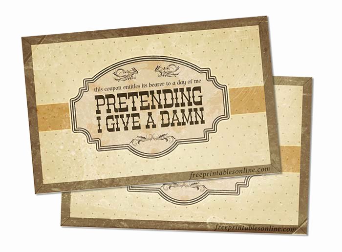 This Entitles the Bearer to Template Certificate Fresh Don T Give A Damn Sarcastic Card
