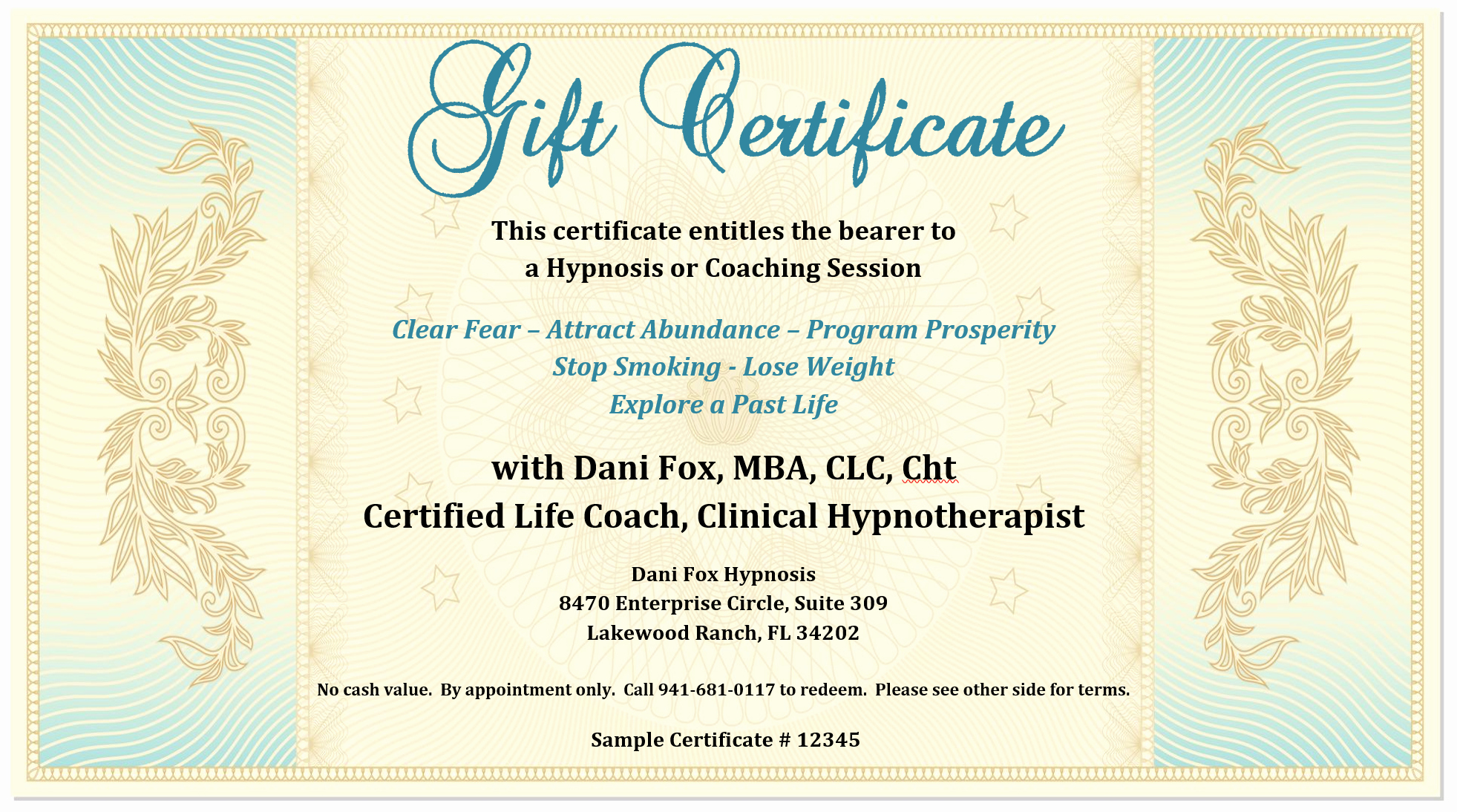 This Entitles the Bearer to Template Certificate Lovely Gift Certificate Dani Fox Hypnosis