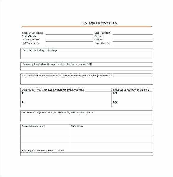 Tiered Lesson Plan Template Inspirational Mon Core Aligned Lesson Plan Template Design Tiered