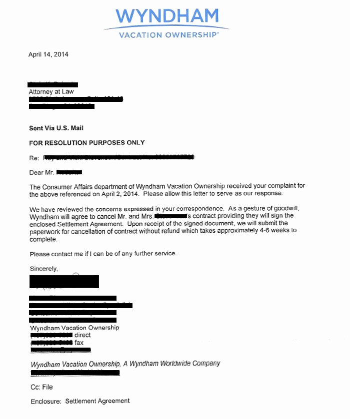 Timeshare Cancellation Letter Unique Wyndham Vacation Ownership Cost