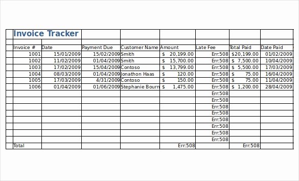 Track Invoices and Payments Excel Fresh 8 Invoice Tracking Templates – Free Sample Example