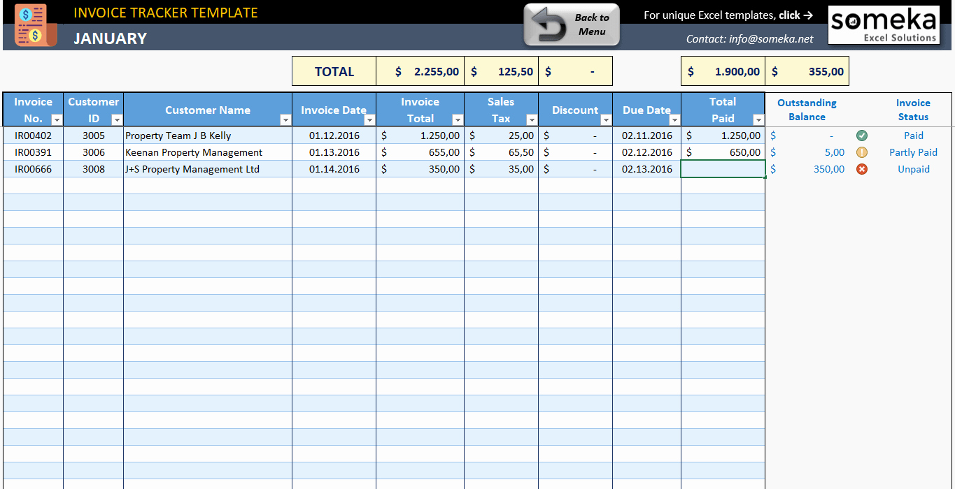 Track Invoices and Payments Excel Lovely Invoice Tracker Free Excel Template for Small Business