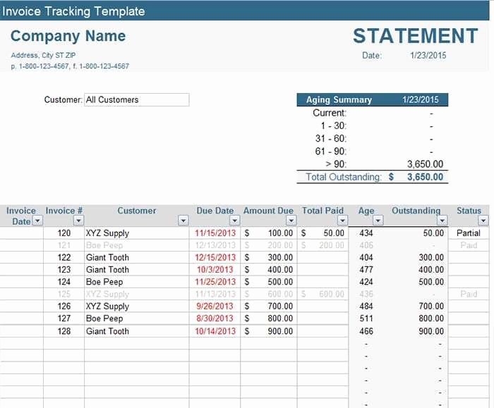 Track Invoices and Payments Excel Lovely Invoice Tracker Template Printable Word Excel Invoice