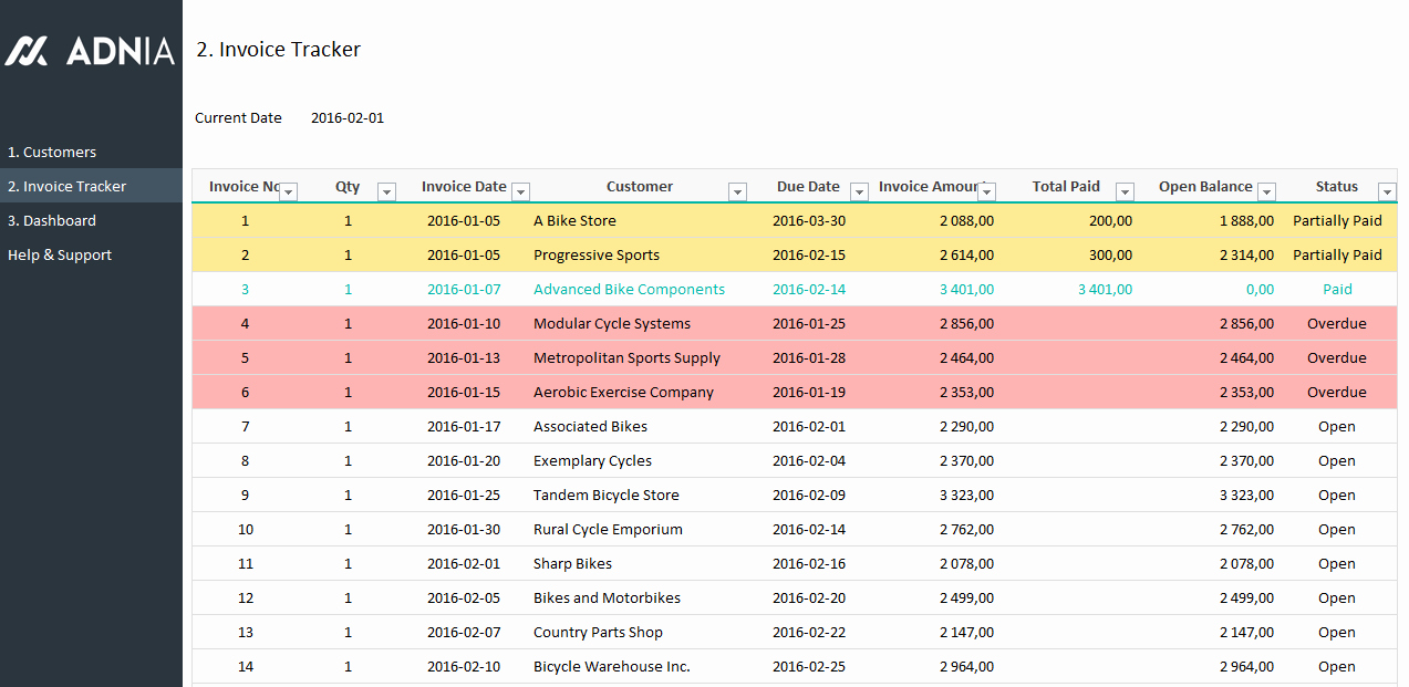 Track Invoices and Payments Excel New Invoice Tracker Excel Template