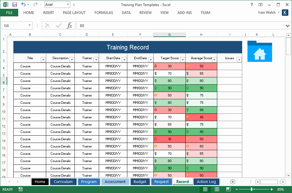 Training Plan Template Excel Beautiful Training Plan Template – 20 Page Word &amp; 14 Excel forms