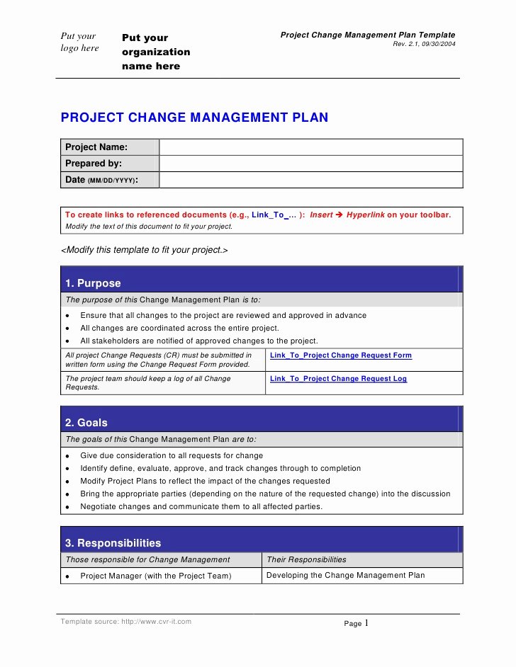 Transition Management Plan Template Elegant Change Management Plan Template