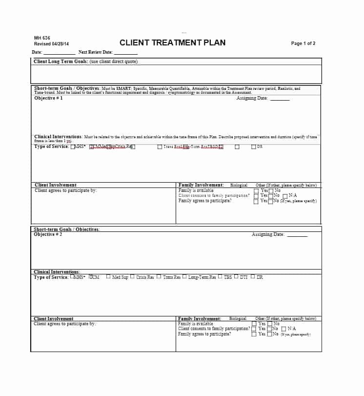 Treatment Plan Template for Counseling Unique 35 Treatment Plan Templates Mental Dental Chiropractic