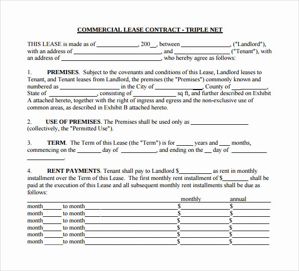 Triple Lease Agreement Inspirational 8 Triple Net Lease form Templates to Download