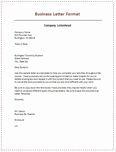 Types Of Letter format Unique Business Letter format